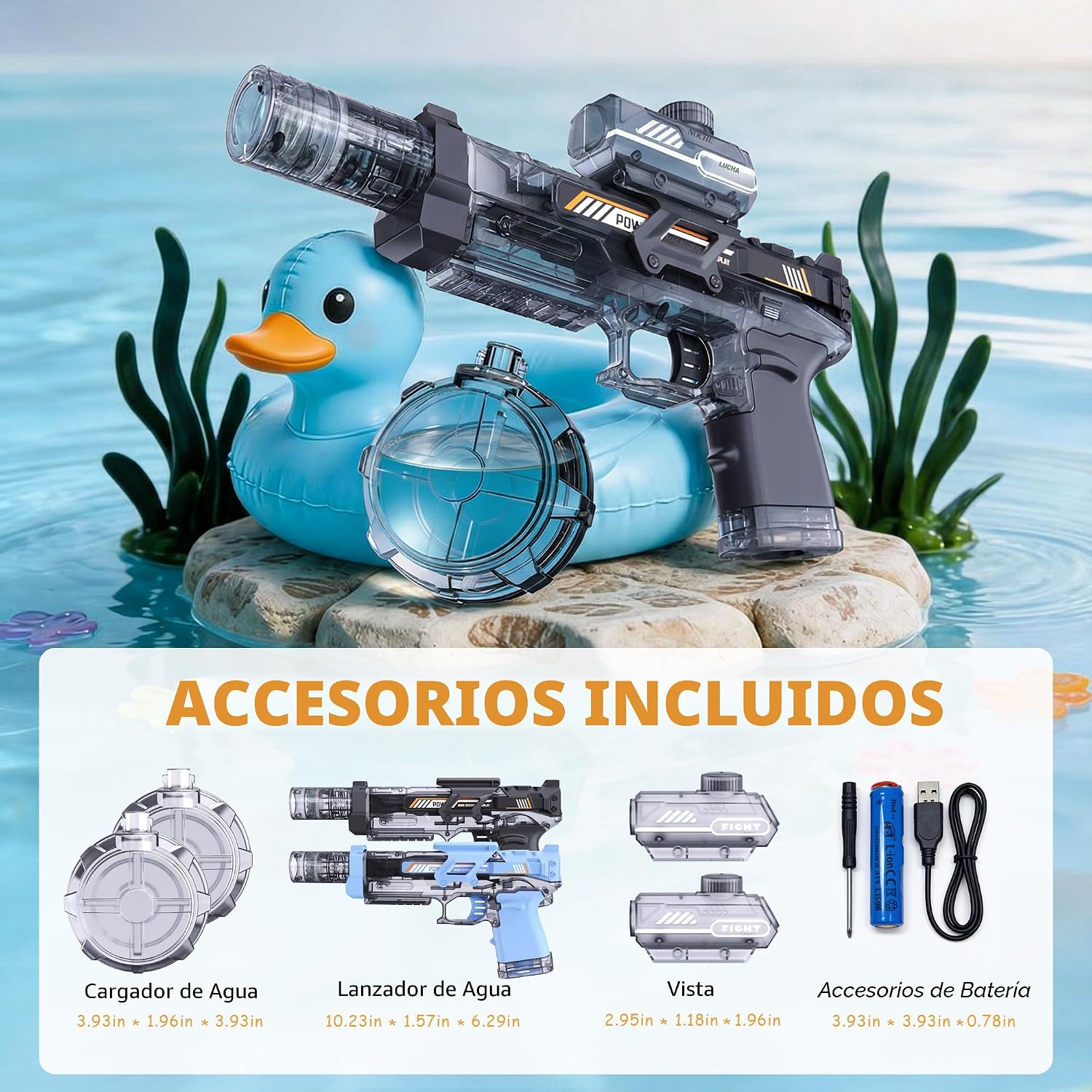 SHARK MK | Pistola de Agua Eléctrica Automática | Juguete para todas las edades