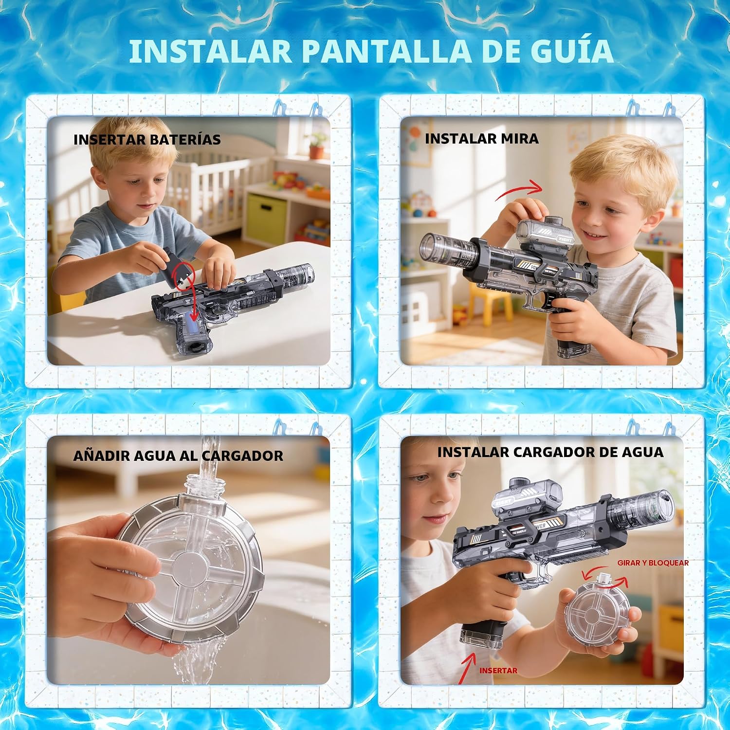 SHARK MK | Pistola de Agua Eléctrica Automática | Juguete para todas las edades